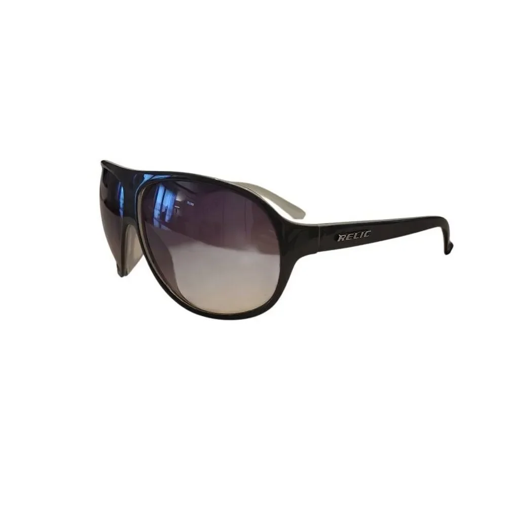 Relic Dark Gray Frame Gradient Black Lens Sunglasses w NEW Soft Leather Case